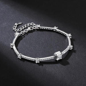 RAMDUT IMPEX GRA Certified Moissanite Tennis Bracelet Silver Plated Princess Cut Teardrop Claw Set Sparkling Trendy Elegant - Product Image 1