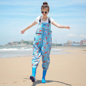 Pantalon de pluie léger en PVC pour femme, imperméable et respirant, avec bottes intégrées pour la plage - Product Image 4