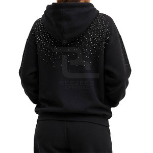 Service OEM, best-sellers, design haut de gamme, sweats à capuche pour femmes avec strass, basiques, légers et confortables - Product Image 6