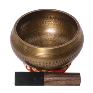 Bol chantant tibétain népalais fait main, gravé de mandalas de lotus et de géométries sacrées, pour la méditation et la guérison sonore - Product Image 4