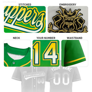 Uniformes de Béisbol Personalizados para Hombre con Logotipo, Uniformes de Equipo Premium con Botones Completos, Impresión Digital, Absorbentes de Humedad, 100% Poliéster, Manga Corta - Product Image 6