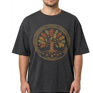 เสื้อยืดผู้ชายผ้าฝ้าย 100 เปอร์เซ็นต์พิมพ์ลายสีฟ้าลำลองหลวมพอดีสตรีทแวร์แฟชั่นเสื้อยืดฤดูร้อน - Product Image 1