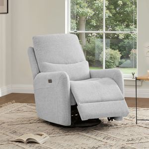 Sillón reclinable giratorio Dublin 30 en poliéster gris claro heathered - Product Image 2