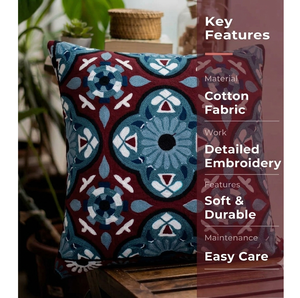 Housse de coussin en coton brodé de qualité supérieure, douce, durable et légère, pour la décoration de la maison et des espaces de vie, vente en gros Inde - Product Image 6