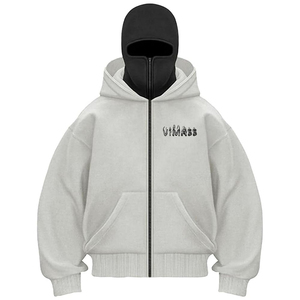 Sweat-shirt à capuche unisexe surdimensionné en polaire avec fermeture éclair et imprimé lettres sur le devant, vêtement décontracté pour l'automne - Product Image 1