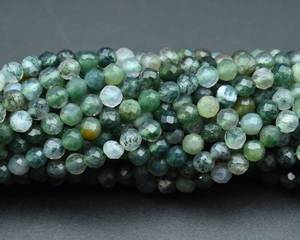 Cuentas Redondas Facetadas de Ágata Musgosa Natural de 2mm y 3mm, Cuentas de Piedras Preciosas Sueltas para Joyería DIY y Fabricación de Pulseras al por Mayor - Product Image 3