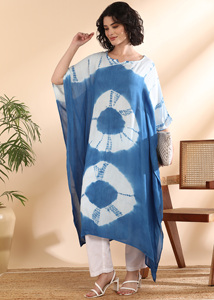 High Quality Designer Rayon <b>Kaftan</b> Tie Dyed <b>Summer</b> Daily Wear Regular Fit Sweetheart neck at Best Price by Supplier - Product Image 4