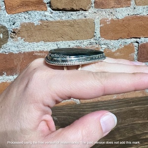 925 <b>Silver</b> Plated Fashionable Brass Gemstone <b>Rings</b> Blue Labradorite Largest <b>Ring</b> Women's Wedding Engagement Jewelry for Parties - Product Image 4