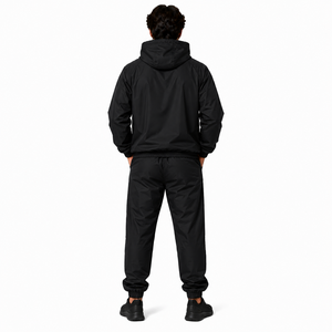 Ensemble de survêtement athlétique pour homme, couleur unie, haute élasticité, respirant, anti-rétrécissement, coupe ample, hiver - Product Image 6