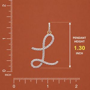 Pendentif en argent S925 fait main avec lettre initiale L en moissanite, cadeau de Noël, pendentif alphabet - Product Image 3