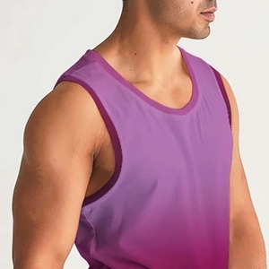 เสื้อกล้ามผู้ชายสั่งทำขายส่ง สีพื้น สำหรับออกกำลังกาย ระบายอากาศ แห้งเร็ว ผ้าถักโพลีเอสเตอร์/คอตตอน สไตล์ลำลอง - Product Image 4
