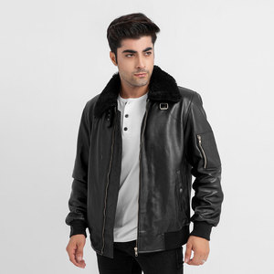 Veste en cuir synthétique effet fourrure pour motard, grande taille, écologique, qualité supérieure, très appréciée, style affirmé, pour homme - Product Image 1