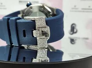 Reloj Cronógrafo de Lujo para Hombre con Esfera Redonda de Moissanita, Movimiento de Cuarzo con Diamantes, Estilo Ejecutivo, Cristal de Esfera, Joyería de Moda Hip Hop - Product Image 5