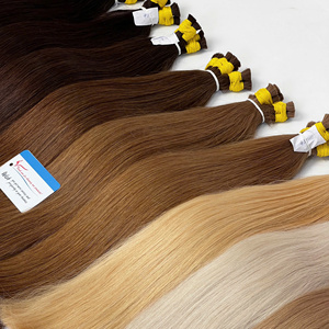 Wholesale Top Quality Double Drawn Raw Blonde Human Hair Bulk Unprocessed Virgin Hair <b>Braiding</b> <b>Extensions</b> - Product Image 1