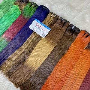 Precio al por mayor Ombre Color naranja Raw Bone recto 100% Extensiones de cabello de trama y cierre humano sin enredos Sin desprendimiento - Product Image 6