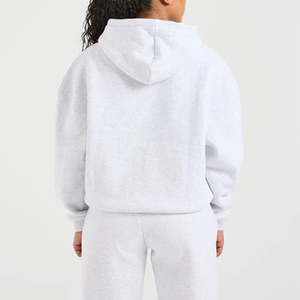 Sudaderas con capucha y cuello redondo para mujer, de alta calidad, al por mayor, con logo frontal personalizado, mangas caídas, puños y dobladillo acanalados, cómodas y transpirables - Product Image 3