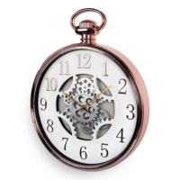 Reloj de pared con engranajes móviles de 18 pulgadas, con forma de reloj de bolsillo de plástico y engranajes giratorios reales para decoración vintage del hogar.