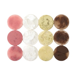 Ensemble de sous-verres élégants en résine Décor de table élégant pour la maison avec un design de luxe Derniers sous-verres rose blanc jaune marron - Product Image 1