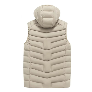 Men's Autumn Animal Print Puffer Jacket with Detachable <b>Hat</b> Cotton/Polyester Blend Windproof & Breathable Casual Style - Product Image 3