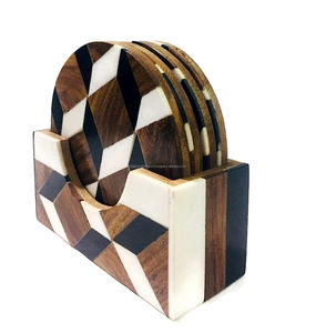 Gran oferta, regalos de boda personalizados, posavasos de piedra, posavasos de madera de Acacia para bebidas, portavasos, posavasos de Falak World Export - Product Image 1