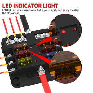 กล่องฟิวส์ใบมีด 6 ช่อง 12V สำหรับเรือ พร้อมไฟแสดงสถานะ - Product Image 3