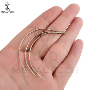 Aiguilles à extensions de cheveux incurvées en forme de C, design le plus récent, acier inoxydable de haute qualité, aiguilles à coudre pour tissage, outil de salon - Product Image 5