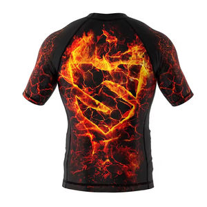Camiseta de compresión transpirable para hombre, de manga larga, con logo personalizado, estampada, de secado rápido, para gimnasio, MMA, sublimación, venta al por mayor - Product Image 2