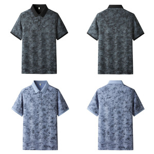 T-shirt de golf personnalisé à manches courtes pour homme, en coton tricoté extensible avec logo frontal, anti-humidité et séchage rapide - Product Image 3