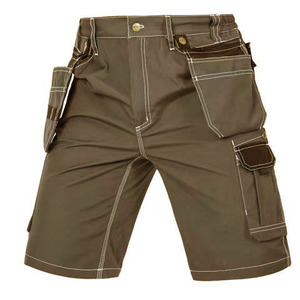 Pantalones Cortos Cargo Personalizados para Hombre, Color Sólido, Material de Lona Transpirable, Cintura Media, Cierre de Botones, Largo Bermuda, con Múltiples Bolsillos - Product Image 5