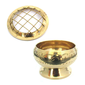 Brass Incense Burner with Wooden Knob Aromatic Diffuser for Home Fragrance and Meditation Use Incense <b>Holder</b> On Sale - Product Image 4