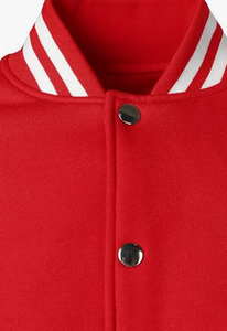 Hardihood International Men's Red White Stand Collar <b>Covered</b> <b>Button</b> Solid Color Breathable Winter Canvas Cotton Lining Jacket - Product Image 5