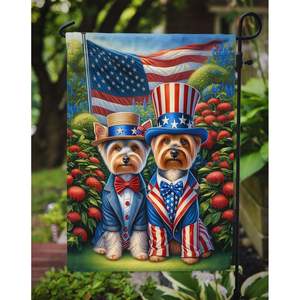 All American Silky Terrier Drapeau de jardin multicolore Boîte aux lettres Bannière décorative de jardin pour Patio Oeuvre d'art et parterres de fleurs Taille de jardin - Product Image 3