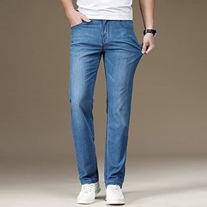 Jeans de Mezclilla para Hombre, Corte Recto, Cintura Media, Ajuste Regular, Estilo Casual de Algodón, para Primavera - Product Image 6