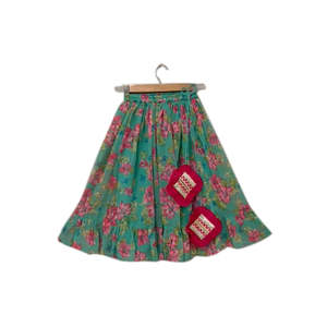 Ensemble Lehenga Chanderi pour femme, vert corail, haut uni sans manches, style doux, col licou, longueur genou, élégant, ethnique, pour soirée - Product Image 5