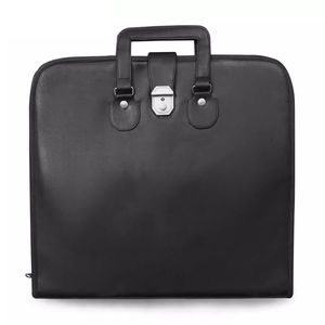 Tablier maçonnique sur mesure de haute qualité avec poignée souple, style mallette en similicuir bleu - Régalia maçonnique - Product Image 1