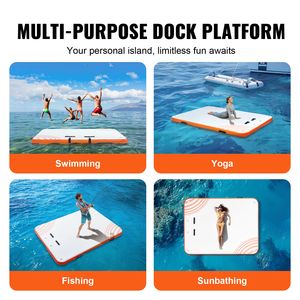 "Inflatable 10x8FT Floating Dock W/Non-Slip Mat & Detachable Ladder for Sea & Party Occasions" - Product Image 6