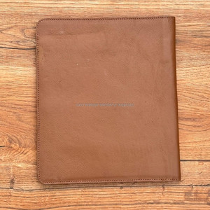Hot Selling A4 A5 Size File Cover Portfolio Papers Documents <b>Organiser</b> High Quality Soft Leather Cover With Tooling & Pockets - Product Image 4