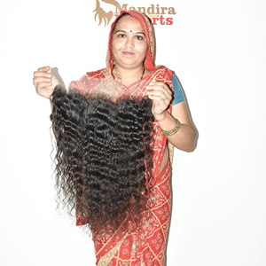Extensiones de Cabello Humano Virgen 100% Natural, Rizado, Negro, 13*4 Frontal, Sin Procesar, de Templo Indio, Sin Encaje - Product Image 6