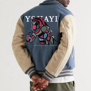 Chaqueta universitaria con bordado de chenilla y parche de lana con logotipo personalizado al por mayor, ropa de calle de lona para hombre, fabricantes de ropa de invierno - Product Image 2