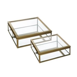 Boîte à bijoux en laiton et verre de forme personnalisée pour collection de bijoux, boîte décorative pour la maison, boîte à bijoux abordable - Product Image 4