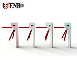 三脚式回転式ゲートアクセス制御ゲート 指紋・顔認証 IP66保護 ステンレス製 腰高タイプ ジム/ヨガルーム用 - Product Image 1