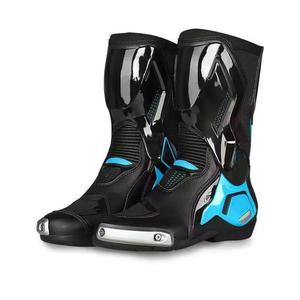 Custom Made Leather Plus Size Waterproof Motorbike Racing Riding Boots New Motorcycle Shoes Men's High Quality Fabric - Product Image 6