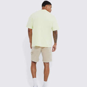 Camiseta Oversize Premium de Poliéster 100% de Alto Gramaje, Lisa Personalizable, Estilo Urbano, Hombro Caído, Cuello Simulado, Hip Hop, Holgada, Lavado Enzimático - Product Image 4