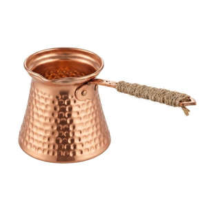 Traditional Handcrafted Brass Turkish Coffee Pot Engraved Copper Cezve Ibrik <b>Maker</b> with Wooden Handle Ibrik Coffee <b>Maker</b> Stove - Product Image 4