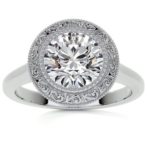 Anillo de compromiso y boda de lujo con moissanita de corte redondo de 8 mm, engaste de puntas, plata de ley 925 chapada en oro, joyería solitaria nupcial - Product Image 1