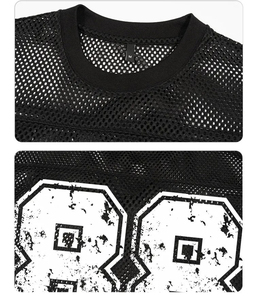 Camiseta Deportiva de Fútbol de Malla Negra Oversize para Hombre, Transpirable, de Manga Corta, con Número Personalizado 88, Estilo Urbano, Atlético - Product Image 1