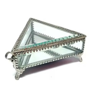 Home Decor Metal & Glass Jewelry Box Elegant Keepsake <b>Storage</b> Case for Rings Earrings Necklace Bracelet <b>Dressing</b> <b>Table</b> Display - Product Image 5