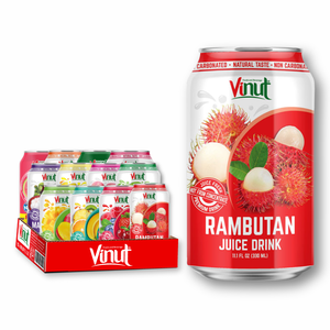เครื่องดื่มน้ำผลไม้รวม VINUT 330 มล. ปราศจากน้ำตาล ราคาโรงงาน รับผลิตแบรนด์ส่วนตัว มีตัวอย่างฟรี รับผลิตแบบ OEM/ODM โรงงานเวียดนาม - Product Image 1