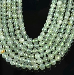 Cuentas redondas lisas de prehnita natural de 4 mm, 6 mm, 8 mm, 10 mm, hilo de cuentas de prehnita sueltas para pulseras y collares, venta al por mayor para fabricantes. - Product Image 4