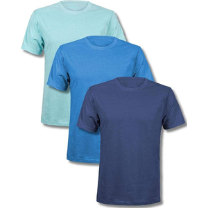 T-shirt à manches courtes pour homme, coupe classique, col rond, couleur unie, jersey 100% coton, décontracté, tricoté, design uni teint - Product Image 6
